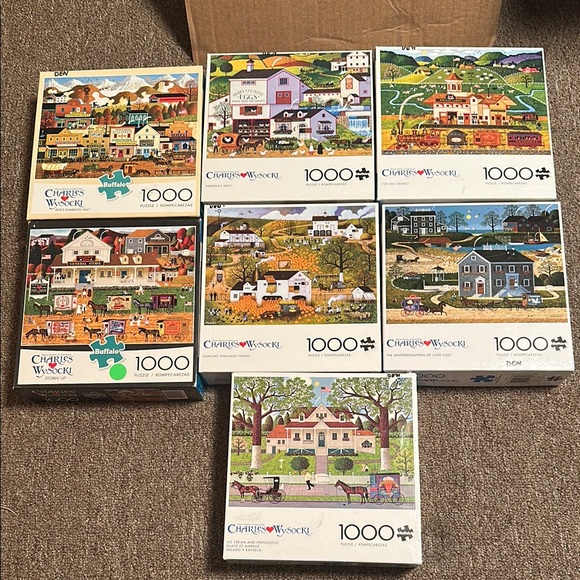 CHARLES WYSOCKI.  SEVEN 1000-Piece Puzzle Set - REASONABLE OFFER ACCEPTED! - Picture 1 of 8